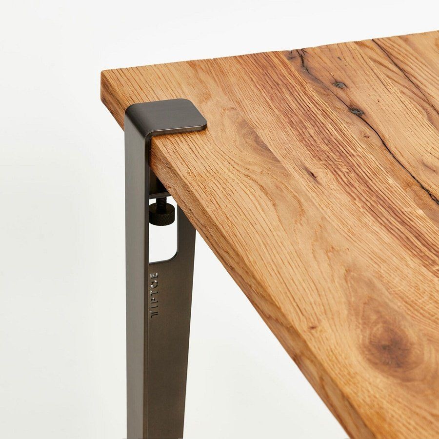 Tiptoe Noma Desk In Reclaimed Wood - Dark Steel--8
