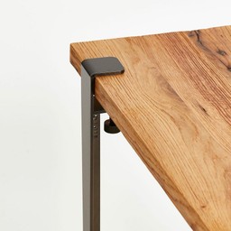 Tiptoe Duke Bench In Reclaimed Wood - Dark Steel--11