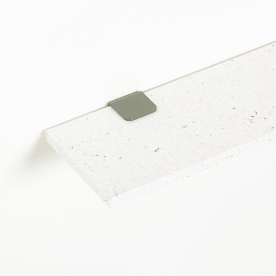 Tiptoe White Venezia Shelf In Recycled Plastic - 90x20 cm - Eucalyptus Grey--5