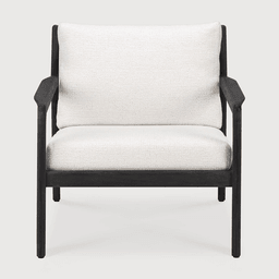 Ethnicraft Teak Jack Outdoor Lounge Chair - Black - Off White - 76 cm--13