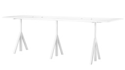 String Height-Adjustable Conference Tables - White Laminate--1
