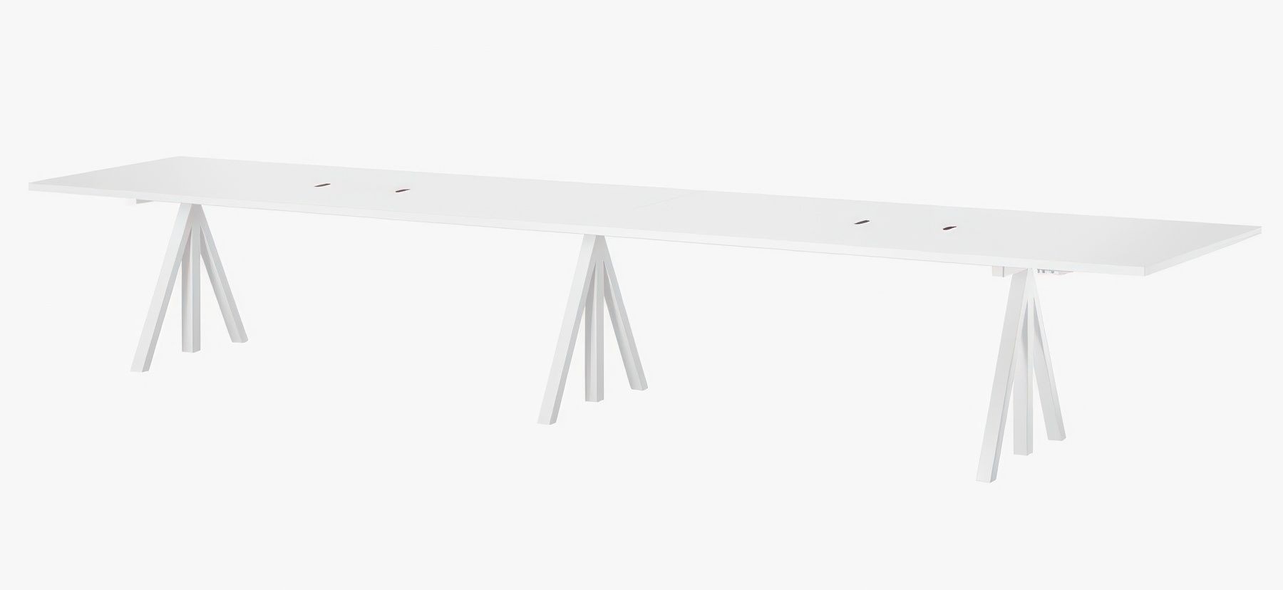 String Height-Adjustable Conference Tables - White Laminate--0