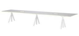 String Height-Adjustable Conference Tables - Light Grey linoleum--7
