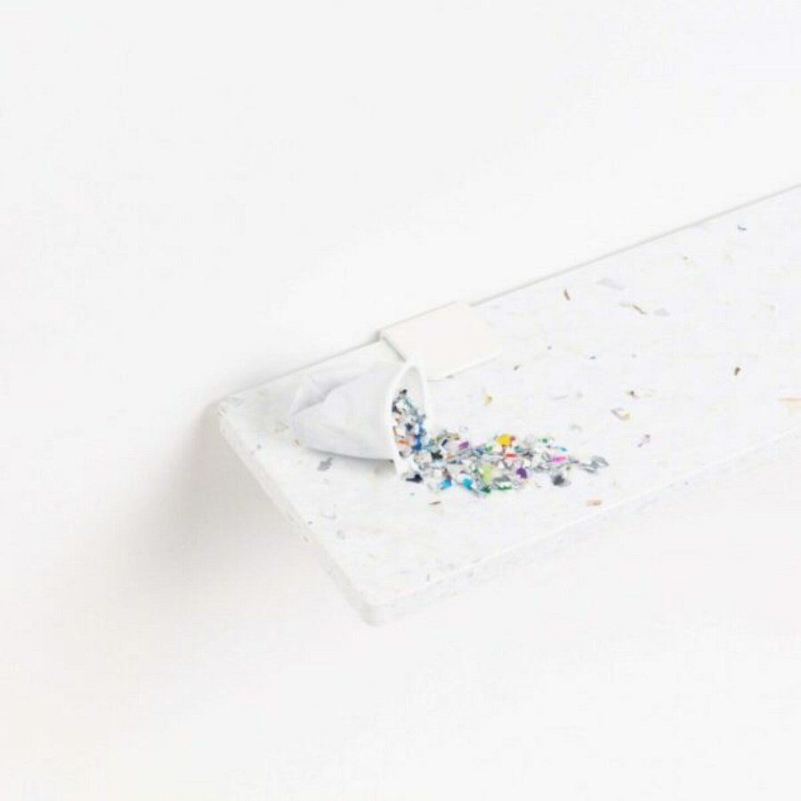 Tiptoe White Venezia Shelf In Recycled Plastic - 90x20 cm - Cloudy White --2