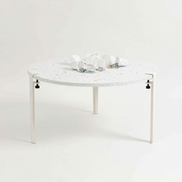 Tiptoe Venezia Recycled Plastic Coffee Table - Cloudy White --6