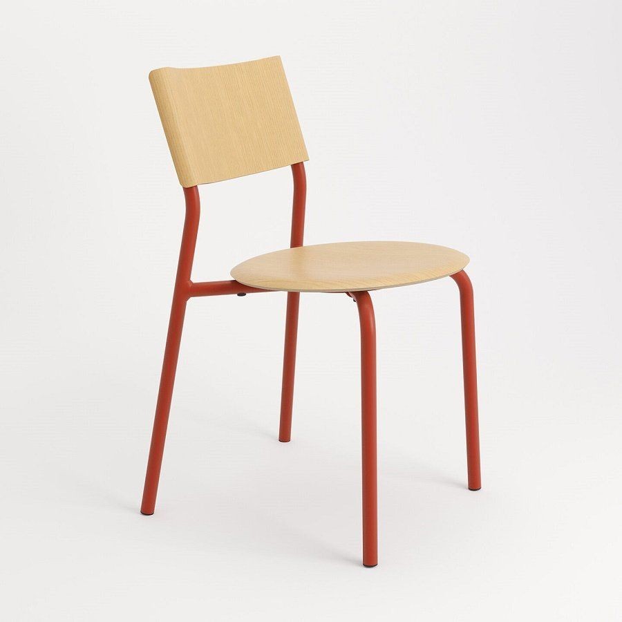 Tiptoe SSD Chair - Eco-Certified Wood - Ash-Terracotta Red --8