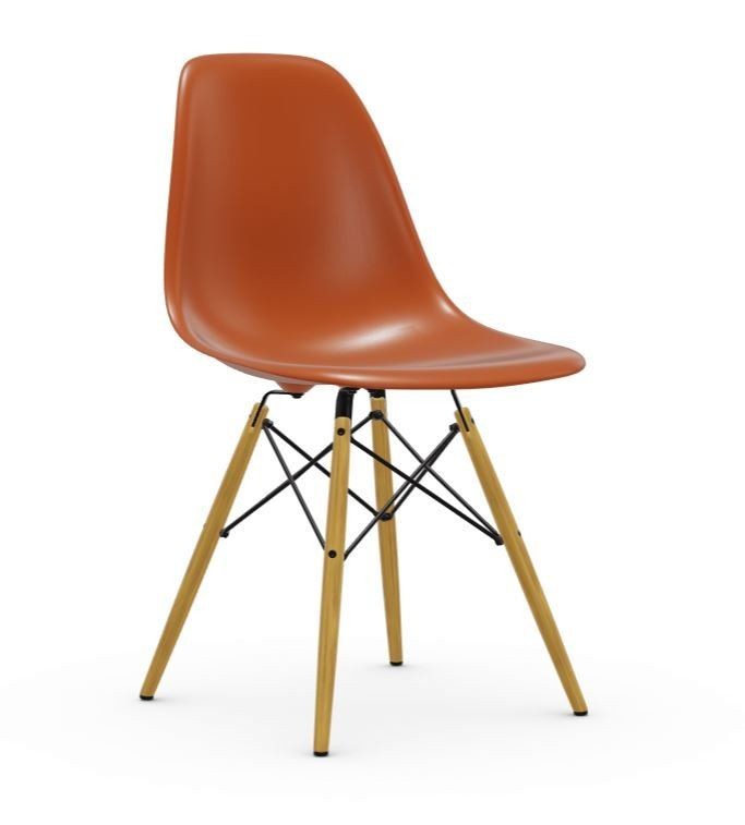 Vitra DSW Eames Plastic Side Chair - Ahorn hell-gelblich - rostorange--11