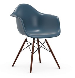 Vitra DAW Eames Plastic Armchair - Holzbeine Ahorn dunkel - meerblau--9