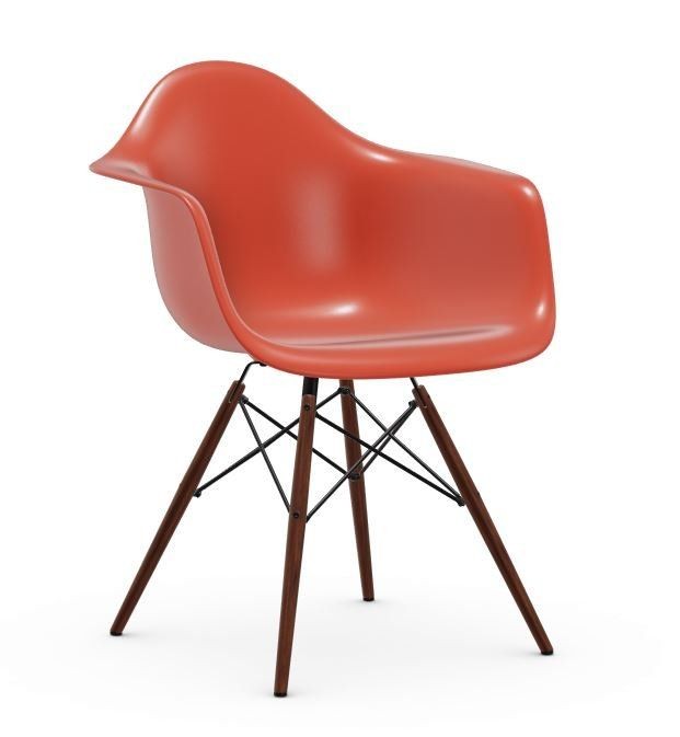 Vitra DAW Eames Plastic Armchair - Holzbeine Ahorn dunkel - poppy red--10