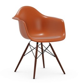 Vitra DAW Eames Plastic Armchair - Holzbeine Ahorn dunkel - rostorange--11
