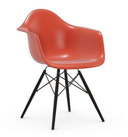 Vitra DAW Eames Plastic Armchair, Holzbeine Ahorn schwarz - poppy red--10