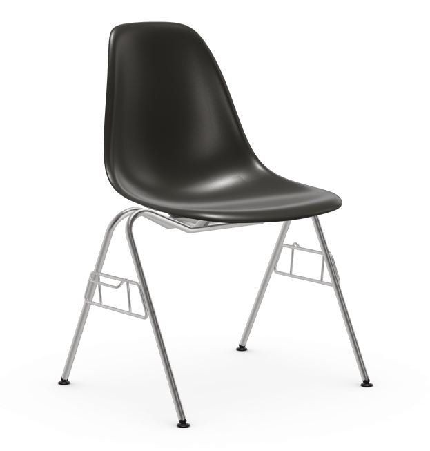 Vitra DSS / DSS-N Eames Plastic Side Chair deep black - mit Kupplung zum Verketten--7