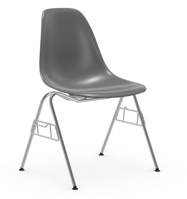 Vitra DSS / DSS-N Eames Plastic Side Chair granit grey - mit Kupplung zum Verketten--4