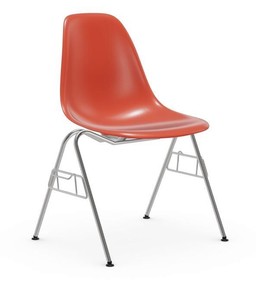 Vitra DSS / DSS-N Eames Plastic Side Chair poppy red - mit Kupplung zum Verketten--10
